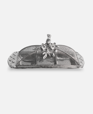 3-Compartment Serving Tray with Bird and Lid