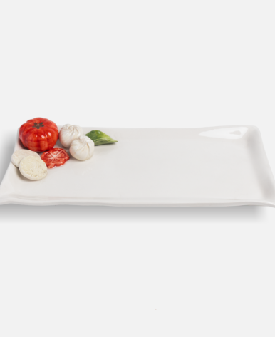 Narrow Ceramic Tomato-Themed Platter