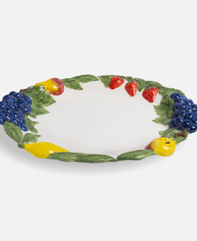 Oval Ceramic Fruit-Themed Platter